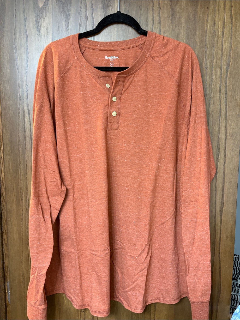 Goodfellow & Co Long-Sleeve Henley in Burnt Orange